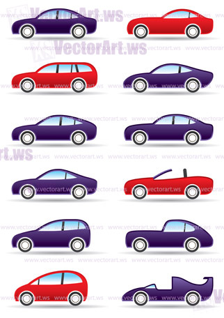 Different types of modern cars - vector illustration