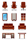 Business office furniture icon set - vector illustration