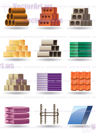 Building and constructions materials - vector illustration