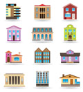 Buildings and houses in different architectural styles - vector illustration