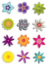 Abstract flower icons - vector illustration