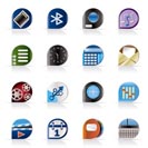 Realistic phone  performance, internet and office icons - vector Icon Set
