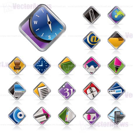 Business and Office tools icons vector icon set 2