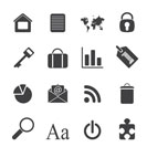 Silhouette Simple Business and Internet Icons - Vector Icon Set