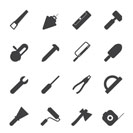 Silhouette Construction and Building Tools icons - Vector Icon Set