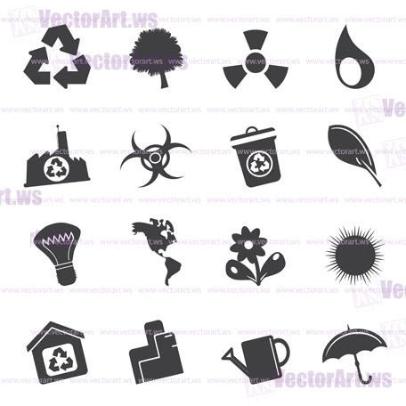 Silhouette Business and office  Icons  vector icon set