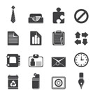 Silhouette Simple Business and Office Icons - Vector Icon Set