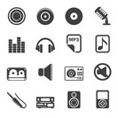 Silhouette Music and sound Icons - Vector Icon Set