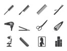 Silhouette hairdressing, coiffure and make-up icons - vector Icon Set