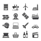 Silhouette Simple Business and industry icons - Vector Icon Set