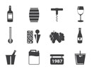 Silhouette Wine and drink Icons - Vector Icon Set