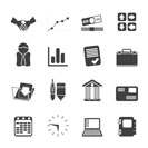 Silhouette Business and Office icons - Vector Icon Set