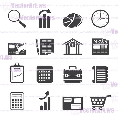 Silhouette Business and Office Internet Icons - Vector Icon Set 3
