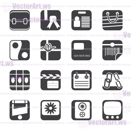 Silhouette Business and Internet Icons - Vector Icon Set
