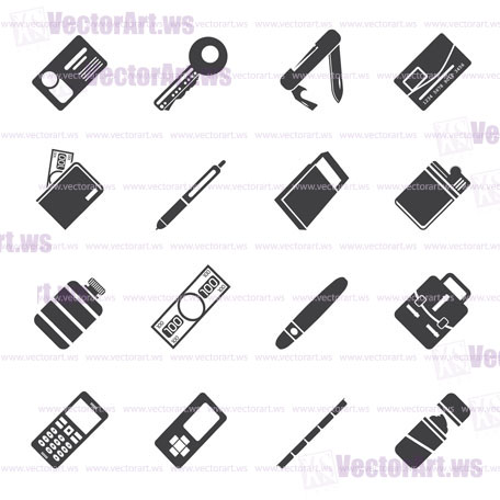 Silhouette Simple Vector Object Icons - Vector Icon Set
