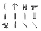 Silhouette Hunting and arms Icons - Vector Icon Set