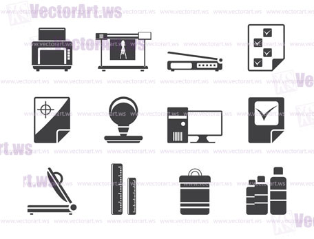 Silhouette Print industry Icons - Vector icon set 2