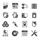 Silhouette Server Side Computer icons - Vector Icon Set