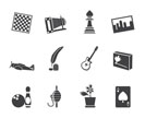 Silhouette Hobby, Leisure and Holiday Icons - Vector Icon Set