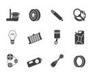 Silhouette Car Parts and Services icons - Vector Icon Set 2