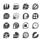Silhouette Simple Business and Office Icons - vector icon set