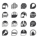 Silhouette Simple Real Estate icons - Vector Icon Set