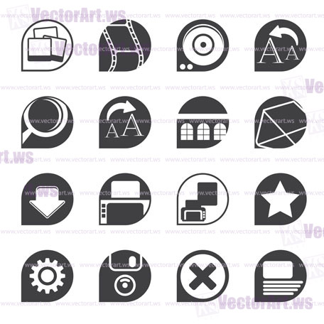 Silhouette Internet and Website Icons - Vector Icon Set