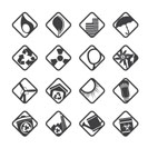 Silhouette Ecology icons - Set for Web Applications - Vector