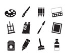 Silhouette painter, drawing and painting icons -  vector icon set