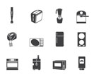 Silhouette Kitchen and home equipment icons - vector icon set