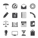 Silhouette Business and Office internet Icons - Vector icon Set