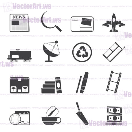 Silhouette Business and industry icons - Vector Icon set 2
