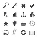 Silhouette Simple Internet and Web Site Icons - Vector Icon Set