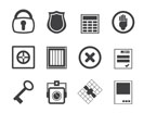 Silhouette Simple Security and Business icons - vector  icon set