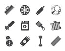 Silhouette Realistic Car Parts and Services icons - Vector Icon Set 2