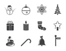 Silhouette Beautiful Christmas And Winter Icons - Vector Icon Set