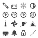 Silhouette Car Dashboard icons -  vector icons set