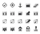 Silhouette Application, Programming, Server and computer icons vector Icon Set 1