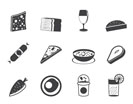 Silhouette Shop, food and drink icons 2 - vector icon set