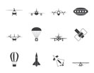Silhouette different types of Aircraft Illustrations and icons - Vector icon set 2
