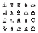 Silhouette Ecology and nature icons - vector icon set