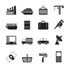 Silhouette Industry and Business icons - vector icon set