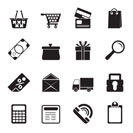 Silhouette Online shop icons - vector  icon set