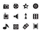 Silhouette Entertainment Icons - Vector Icon Set