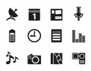 Silhouette Mobile phone performance icons - vector icon set