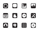 Silhouette Mobile Phone and Computer icon - Vector Icon Set