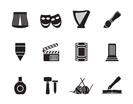 Silhouette Different kind of art icons - vector icon set