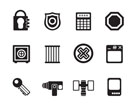 Silhouette Security and Business icons - vector icon set