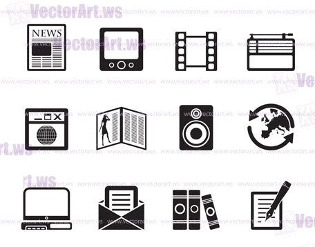 Silhouette Media and information icons - Vector Icon Set