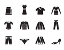 Silhouette Clothing Icons - Vector Icon Set